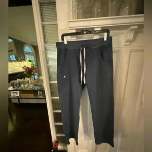 Figs technical collection scrub pants navy stretch tie waist size large